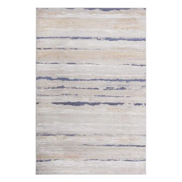 Alt view image 4 of 5 - Collection 96*26 inch Ivory/Blue / Striped Runner Rug