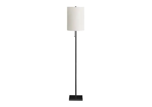 Alt view image 2 of 4 - Lighting, 62"H, Black Metal, Ivory / Cream Shade, Contemporary