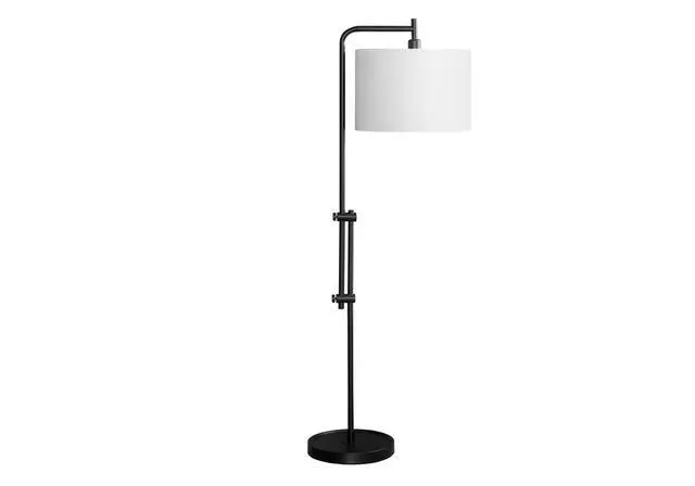 Alt view image 2 of 4 - Lighting, 63"H, Floor Lamp, Black Metal, Ivory / Cream Shade, Contemporary