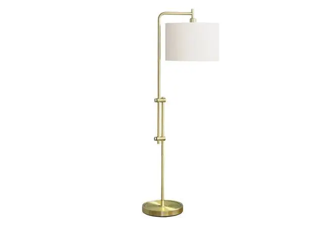 Alt view image 2 of 4 - Lighting, 63"H, Floor Lamp, Brass Metal, Ivory / Cream Shade, Contemporary