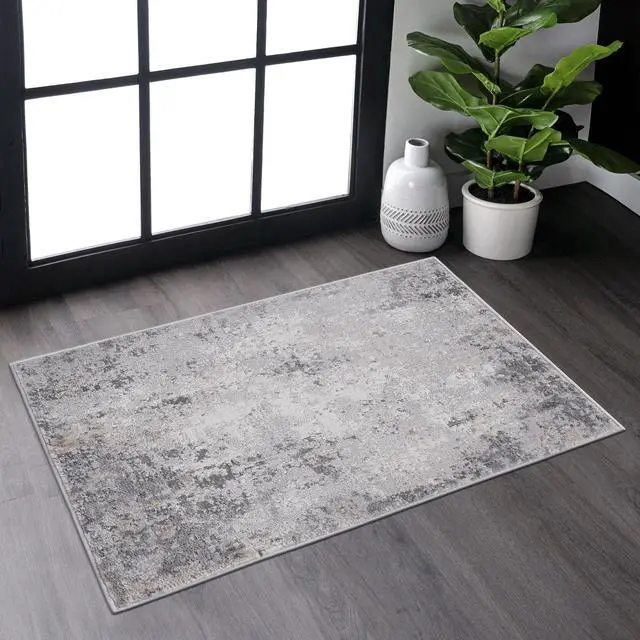 Main image of Collection 2X3 Ivory/Sand/Abstract Non-Shedding Living Room Bedroom Dining Home Office Stylish and Stain Resistant Area Rug