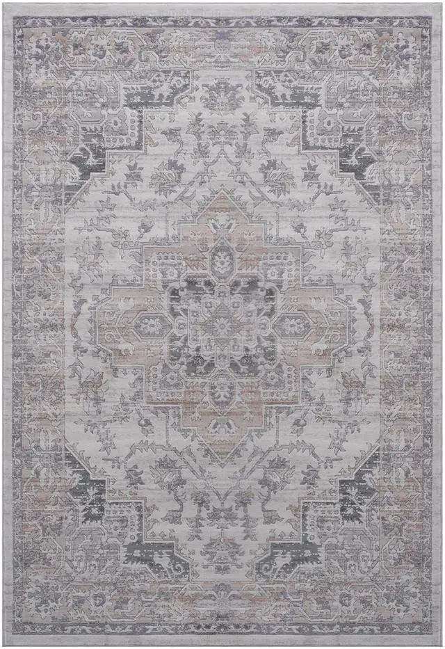 Alt view image 2 of 3 - Collection 2X3 Ivory/Beige/Oriental Non-Shedding Living Room Bedroom Dining Home Office Stylish and Stain Resistant Area Rug