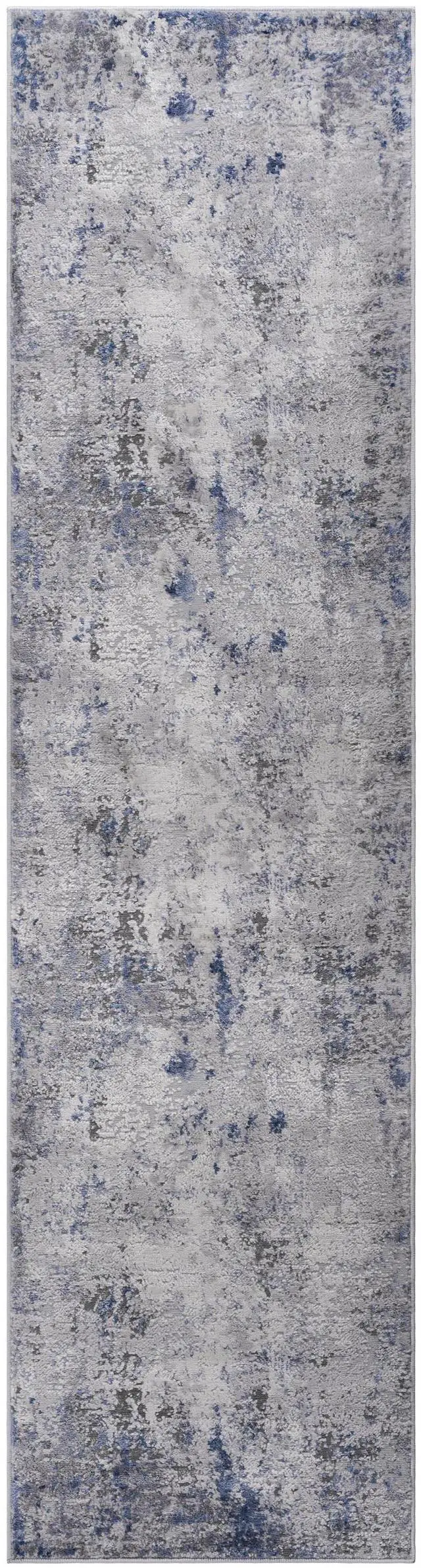 Main image of Collection 2X8 Silver/Blue/Abstract Non-Shedding Living Room Bedroom Dining Home Office Stylish and Stain Resistant Area Rug