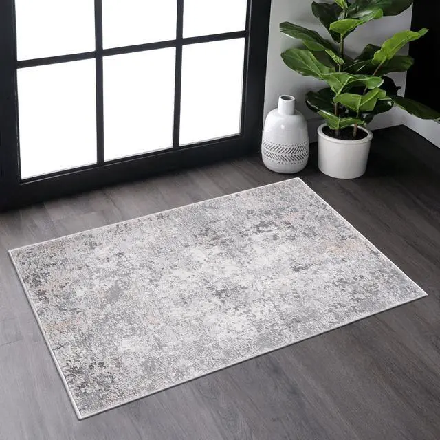 Main image of Collection 2X3 Grey/Multi/Abstract Non-Shedding Living Room Bedroom Dining Home Office Stylish and Stain Resistant Area Rug