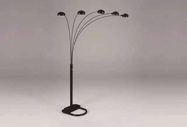 Alt view image 2 of 4 - 1Pc Modern Design Classic Peacock Shade 82" Floor Lamp Black Living Room