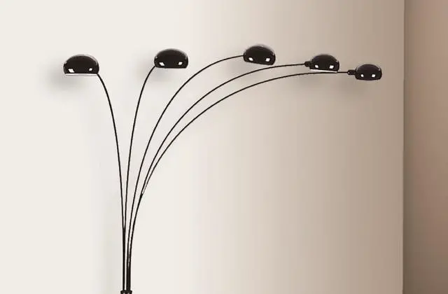 Alt view image 3 of 4 - 1Pc Modern Design Classic Peacock Shade 82" Floor Lamp Black Living Room