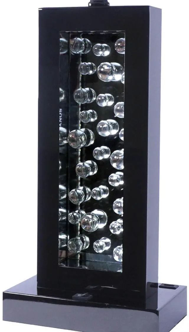 Alt view image 3 of 6 - Modern Unique Glass Bubble Column Clean Rectangular Shade 1Pc Lamp Ambient Glow Black Nickel Led