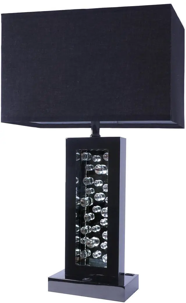 Alt view image 2 of 6 - Modern Unique Glass Bubble Column Clean Rectangular Shade 1Pc Lamp Ambient Glow Black Nickel Led