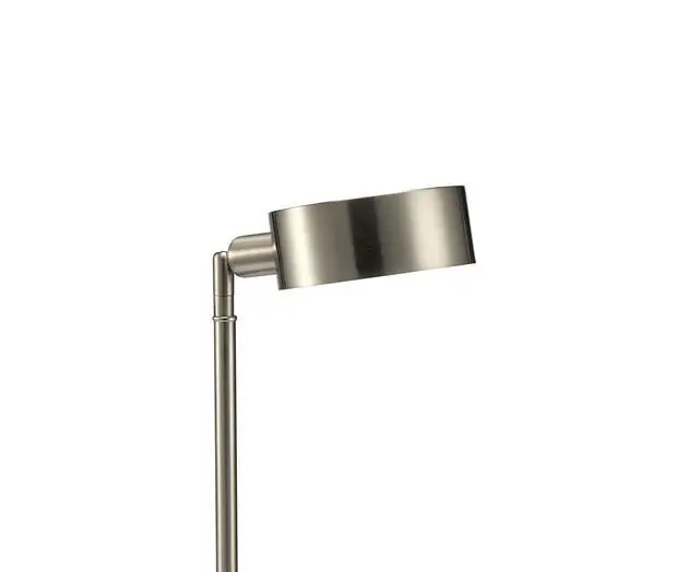 Alt view image 2 of 5 - Simple Contemporary 1Pc Table Lamp Stain Nickel Metal Frame Adjustable Head Lamp