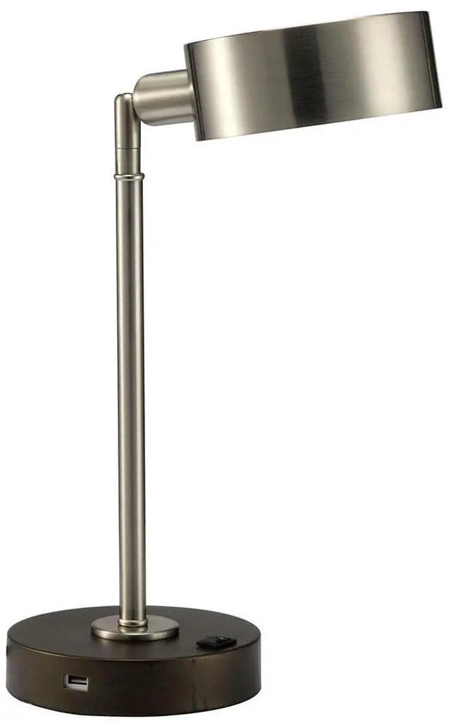 Main image of Simple Contemporary 1Pc Table Lamp Stain Nickel Metal Frame Adjustable Head Lamp