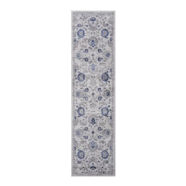 Alt view image 2 of 3 - Collection 2X8 Blue/Silver/Oriental Non-Shedding Living Room Bedroom Dining Home Office Stylish and Stain Resistant Area Rug