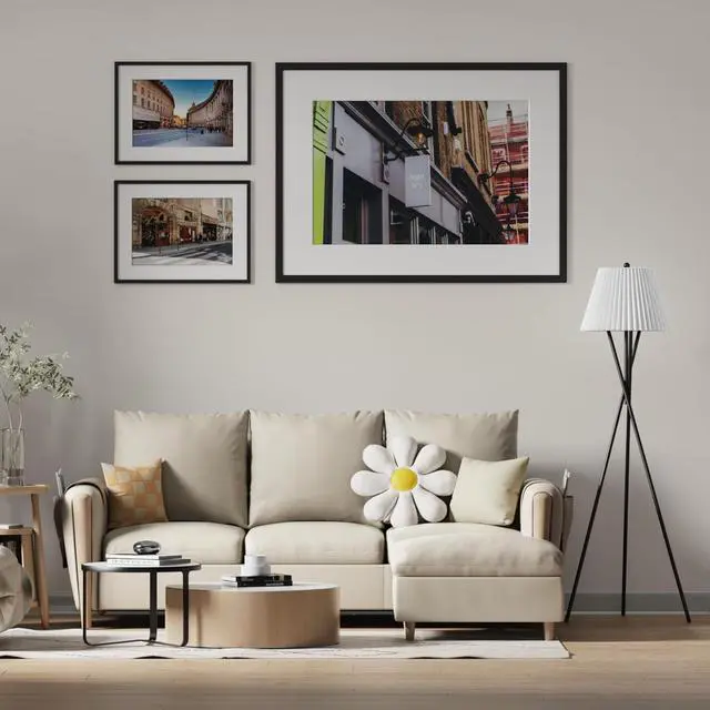 Alt view image 2 of 6 - 66'' Modern Pleated Fabric Lampshade Floor Lamp, Black Metal Tall Standing Lamps with Foot Switch, Minimalist Tall Pole Light for Bedroom Living Room Reading Office Bedside
