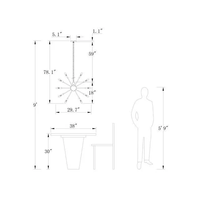 Alt view image 2 of 6 - 8-Light Sputnik Chandeliers for Dining Room, Modern Brushed Brass Chandeliers Mid Century Clound Glass Globe Ceiling Light Fixture, Gold Pendant Lighting for Living Room Bedroom