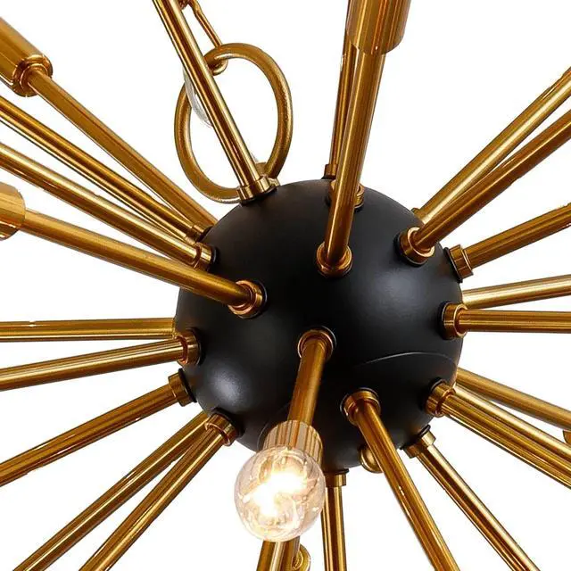 Alt view image 5 of 6 - 8-Light Sputnik Chandeliers for Dining Room, Modern Brushed Brass Chandeliers Mid Century Clound Glass Globe Ceiling Light Fixture, Gold Pendant Lighting for Living Room Bedroom
