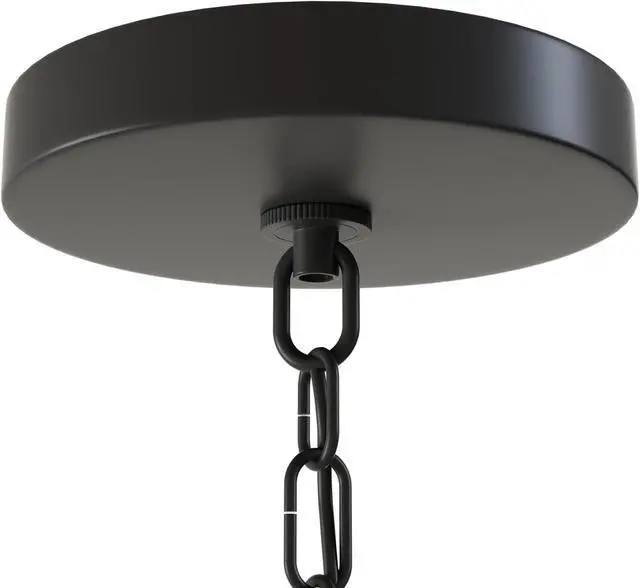 Alt view image 6 of 7 - Black Chandelier, 6-Light Rustic Candelabra Chandeliers for Living Room, Lighting Fixtures Hanging with Crystal Teardrop, Metal Frame Ceiling Fixture for Dining Room, Foyer, Office, Bar, Island