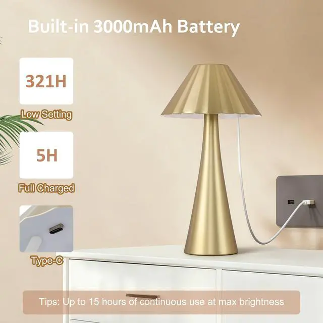 Alt view image 2 of 7 - 26.5 inch Modern Mini Table Lamp Set Of 2, Small Nightstand Lamp with top touch Control and Usb Charging, Metal Desk Lamp with Dimmable Led Light for Living Room, Bedroom, Office, Study, Outdoor