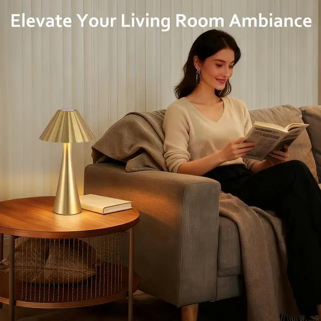 Alt view image 4 of 7 - 26.5 inch Modern Mini Table Lamp Set Of 2, Small Nightstand Lamp with top touch Control and Usb Charging, Metal Desk Lamp with Dimmable Led Light for Living Room, Bedroom, Office, Study, Outdoor