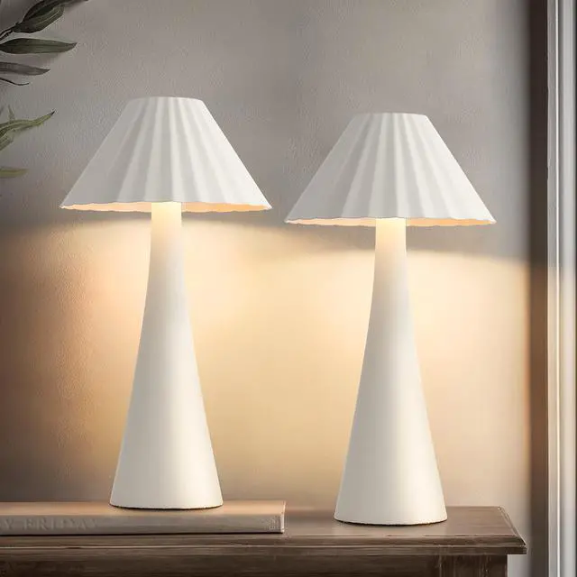 Alt view image 3 of 7 - 26.5'' Modern Mini Table Lamp Set Of 2, Nightstand Lamp with top touch Control and Usb Charging, Small Metal Desk Lamp with Dimmable Led Light for Living Room, Bedroom, Office, Study, Outdoor