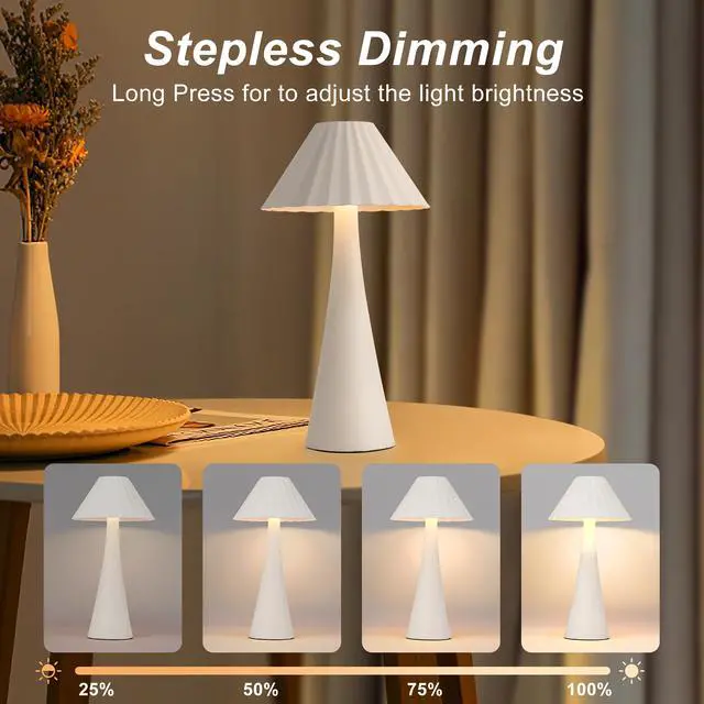 Alt view image 4 of 7 - 26.5'' Modern Mini Table Lamp Set Of 2, Nightstand Lamp with top touch Control and Usb Charging, Small Metal Desk Lamp with Dimmable Led Light for Living Room, Bedroom, Office, Study, Outdoor