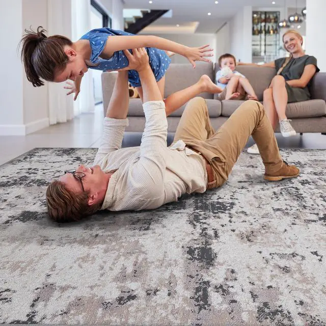Alt view image 3 of 7 - Collection 2X8 Cream/Brown /Abstract Non-Shedding Living Room Bedroom Dining Home Office Stylish and Stain Resistant Area Rug