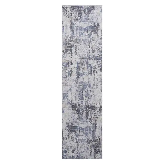 Alt view image 2 of 7 - Collection 2X8 Grey/Denim /Abstract Non-Shedding Living Room Bedroom Dining Home Office Stylish and Stain Resistant Area Rug