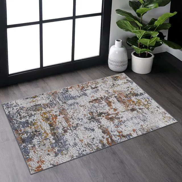 Main image of Collection 2X3 Ivory/Blue/Traditional Non-Shedding Living Room Bedroom Dining Home Office Stylish and Stain Resistant Area Rug