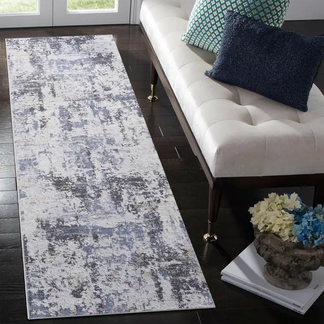 Main image of Collection 2X8 Grey/Denim /Abstract Non-Shedding Living Room Bedroom Dining Home Office Stylish and Stain Resistant Area Rug