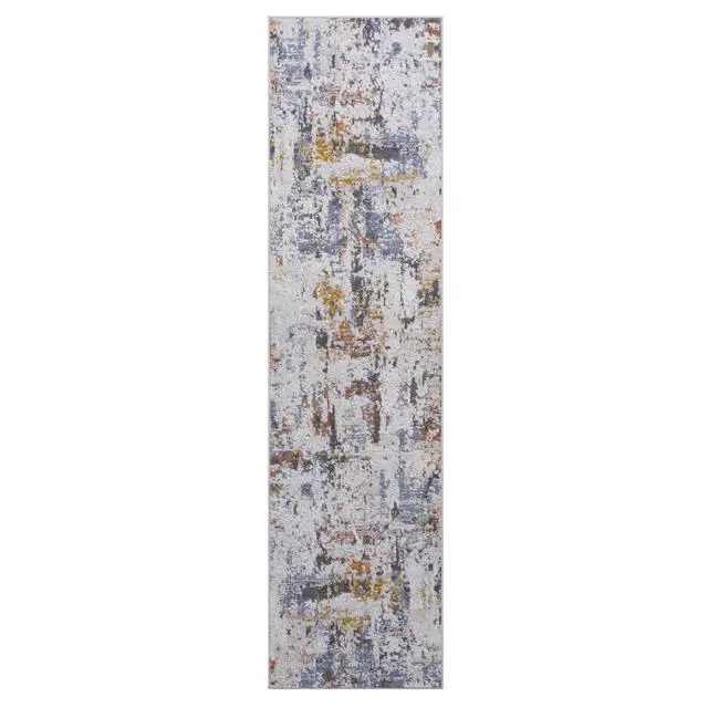 Alt view image 2 of 7 - Collection 2X8 Ivory/Blue /Abstract Non-Shedding Living Room Bedroom Dining Home Office Stylish and Stain Resistant Area Rug