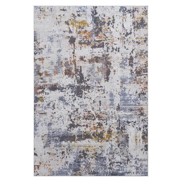 Alt view image 2 of 7 - Collection 6X9 Ivory/Blue /Abstract Non-Shedding Living Room Bedroom Dining Home Office Stylish and Stain Resistant Area Rug