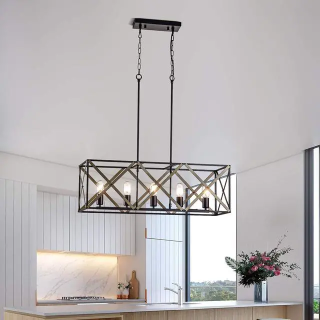 Alt view image 2 of 7 - 33.7''W Small Chandelier, 5-Light Chandeliers for Bathroom, Modern Pendant Lighting for Girls Room Dining Room Closet Kitchen Island
