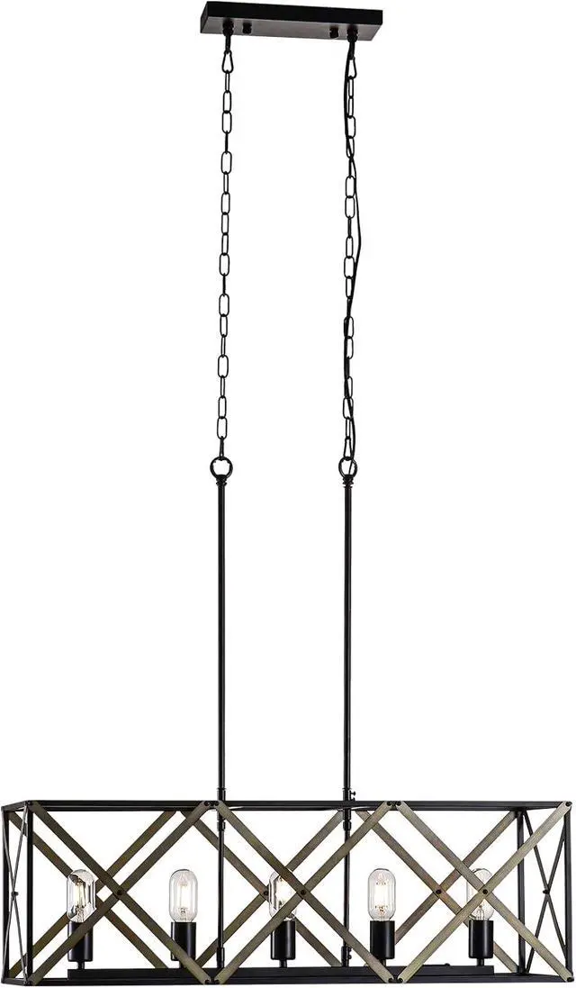 Alt view image 7 of 7 - 33.7''W Small Chandelier, 5-Light Chandeliers for Bathroom, Modern Pendant Lighting for Girls Room Dining Room Closet Kitchen Island