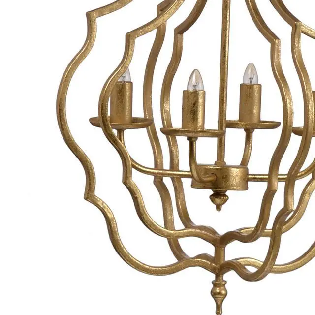 Alt view image 2 of 5 - 4 - Light Metal Chandelier, Hanging Light Fixture with Adjustable Chain for Kitchen Dining Room Foyer Entryway, Bulb Not included