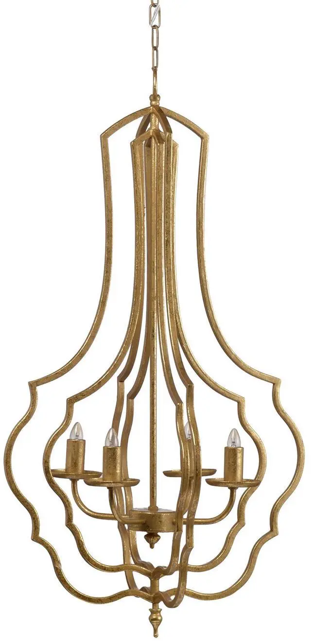 Main image of 4 - Light Metal Chandelier, Hanging Light Fixture with Adjustable Chain for Kitchen Dining Room Foyer Entryway, Bulb Not included