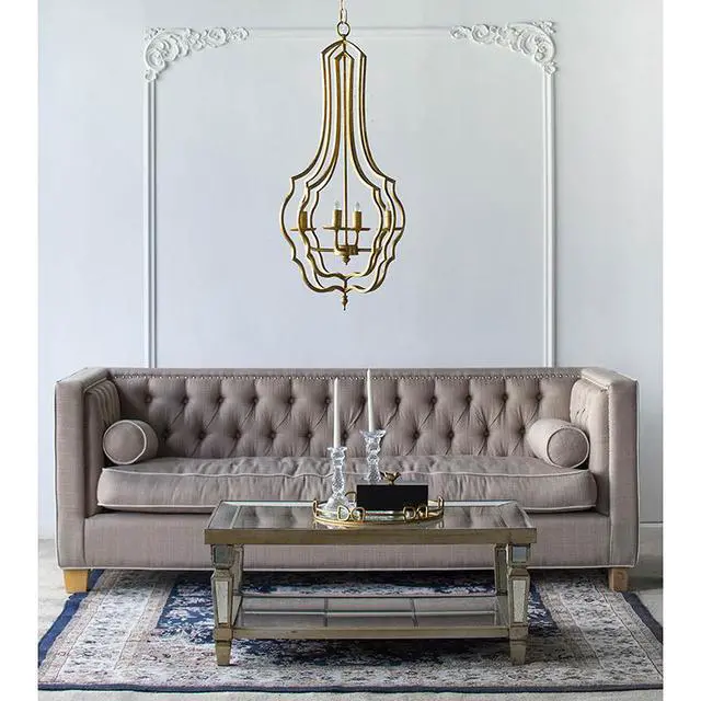 Alt view image 3 of 5 - 4 - Light Metal Chandelier, Hanging Light Fixture with Adjustable Chain for Kitchen Dining Room Foyer Entryway, Bulb Not included