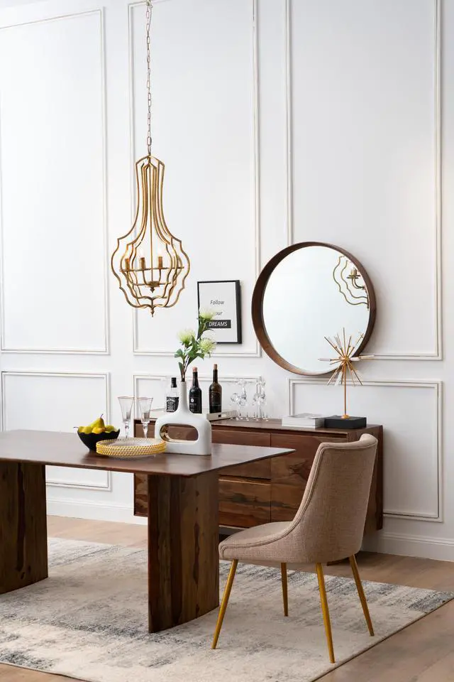 Alt view image 4 of 5 - 4 - Light Metal Chandelier, Hanging Light Fixture with Adjustable Chain for Kitchen Dining Room Foyer Entryway, Bulb Not included