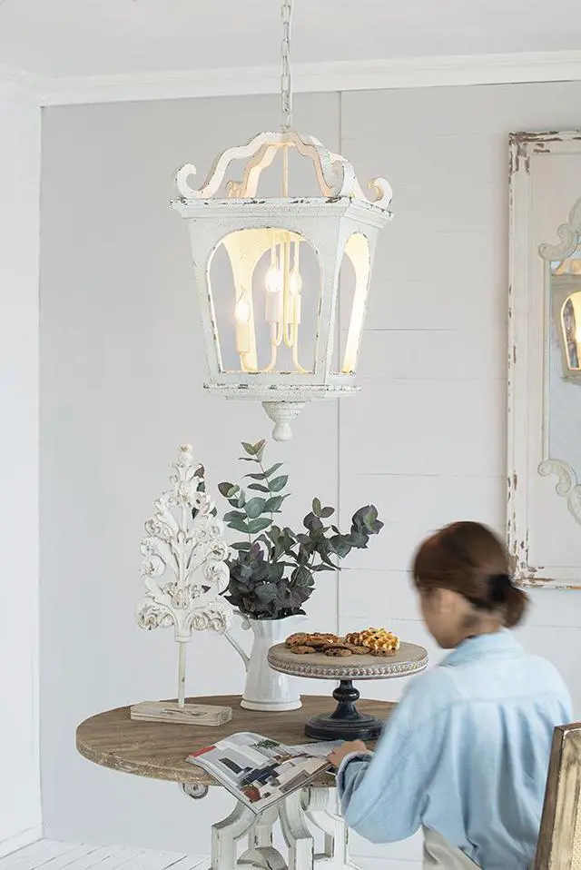 Alt view image 6 of 7 - 4 - Light Wood Chandelier, Hanging Light Fixture with Adjustable Chain for Kitchen Dining Room Foyer Entryway, Bulb Not included
