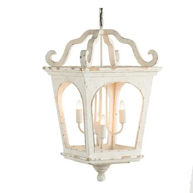 Alt view image 3 of 7 - 4 - Light Wood Chandelier, Hanging Light Fixture with Adjustable Chain for Kitchen Dining Room Foyer Entryway, Bulb Not included