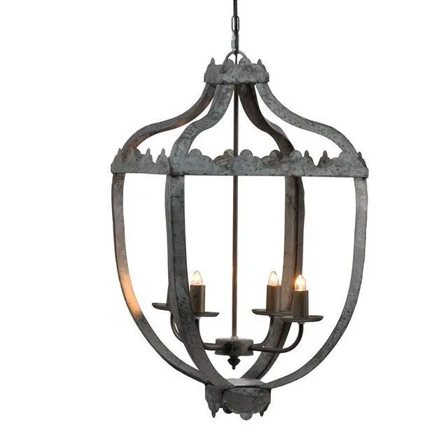 Alt view image 3 of 7 - 4 - Light Metal Chandelier, Hanging Light Fixture with Adjustable Chain for Kitchen Dining Room Foyer Entryway, Bulb Not included