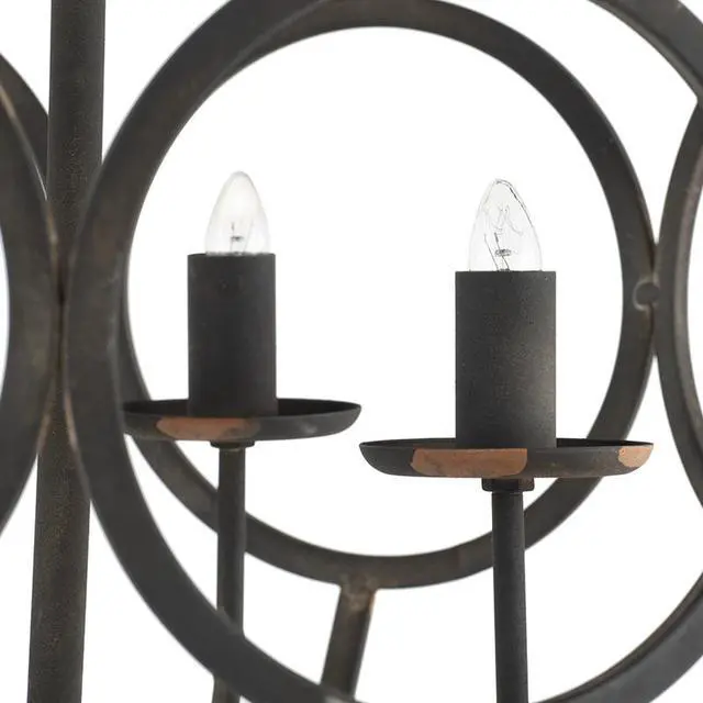 Alt view image 7 of 7 - 4 - Light Metal Chandelier, Hanging Light Fixture with Adjustable Chain for Kitchen Dining Room Foyer Entryway, Bulb Not included