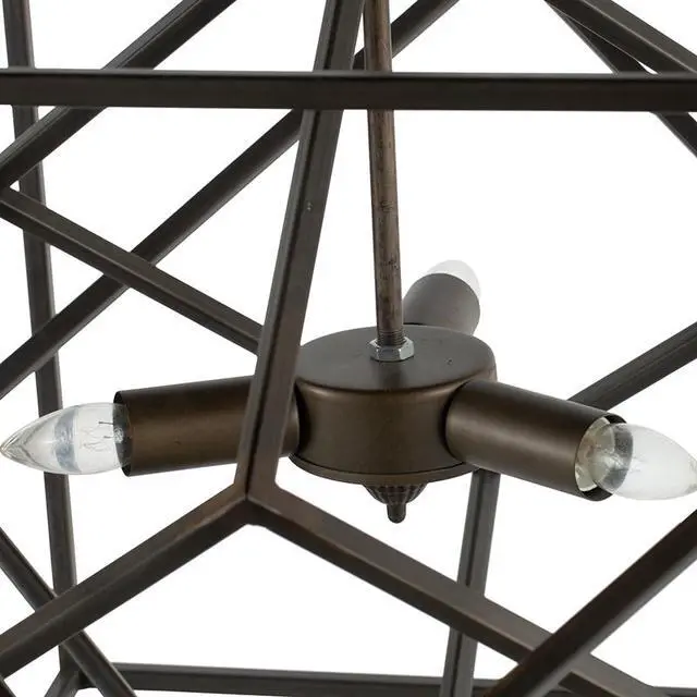 Alt view image 3 of 5 - 3 - Light Metal Chandelier, Hanging Light Fixture with Adjustable Chain for Kitchen Dining Room Foyer Entryway, Bulb Not included