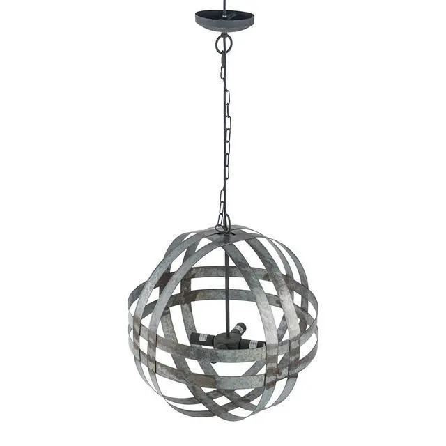 Alt view image 2 of 6 - 4 - Light Galvanized Chandelier, Hanging Light Fixture with Adjustable Chain for Kitchen Dining Room Foyer Entryway, Bulb Not included