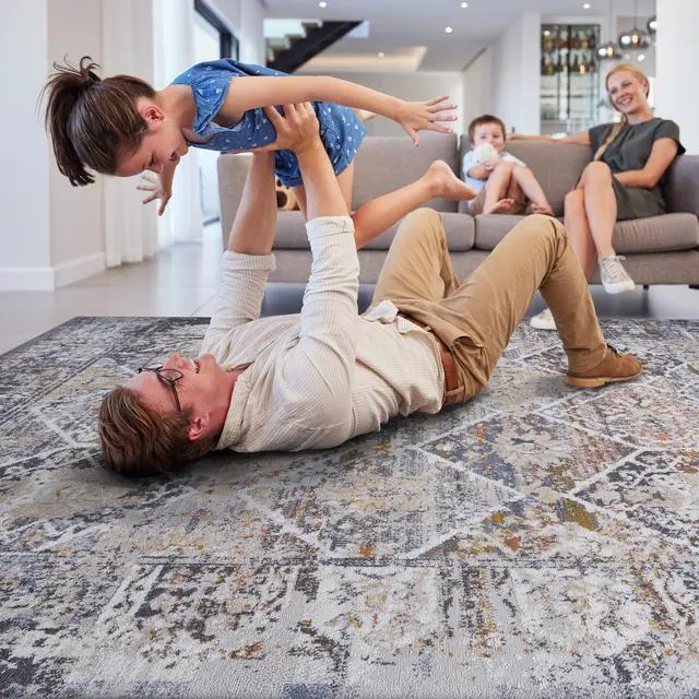 Alt view image 3 of 7 - Collection 8X10 Multi /Traditional Non-Shedding Living Room Bedroom Dining Home Office Stylish and Stain Resistant Area Rug