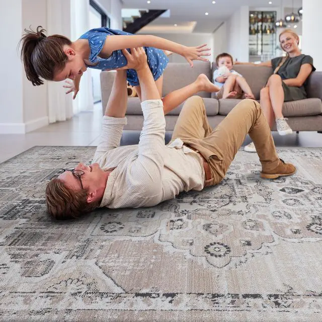 Alt view image 3 of 7 - Collection 5X7 Cream/Beige /Medallion Non-Shedding Living Room Bedroom Dining Home Office Stylish and Stain Resistant Area Rug