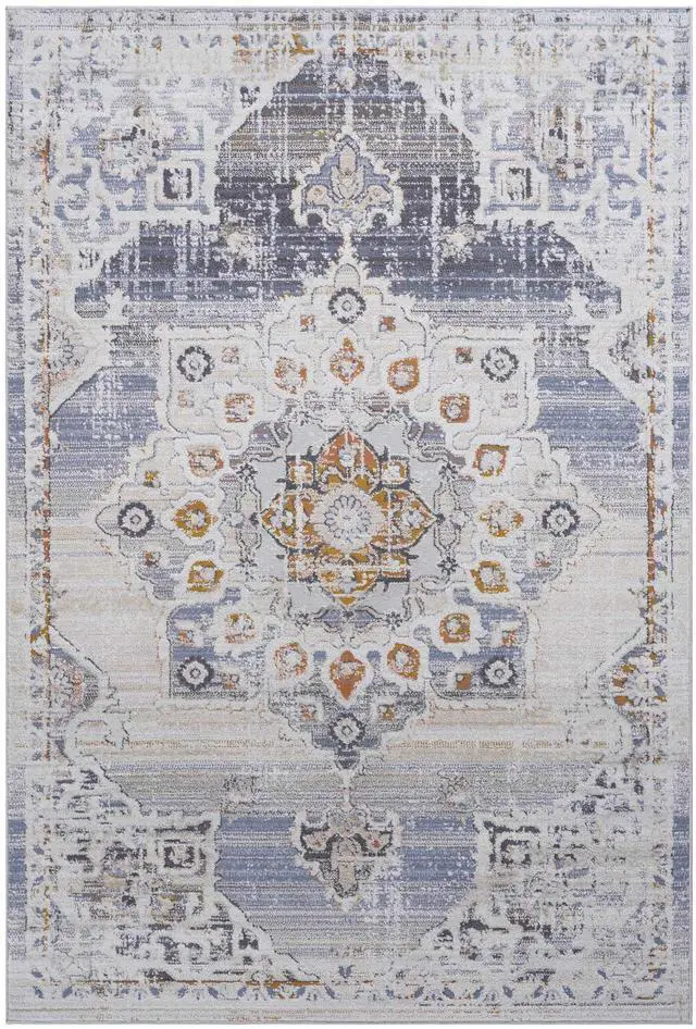Alt view image 2 of 5 - Collection 2X3 Cream/Gold /Medallion Non-Shedding Living Room Bedroom Dining Home Office Stylish and Stain Resistant Area Rug