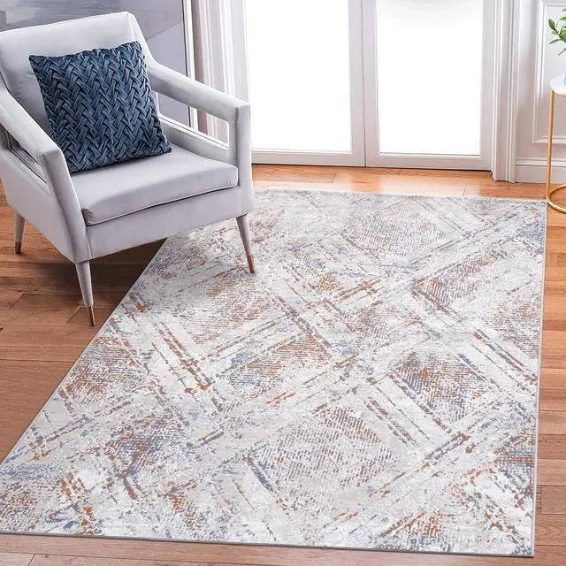 Main image of Collection 6X9 Beige /Geometric Non-Shedding Living Room Bedroom Dining Home Office Stylish and Stain Resistant Area Rug