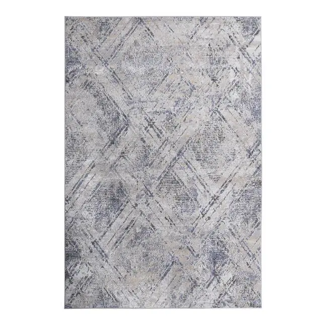 Alt view image 2 of 5 - Collection 5X7 Blue/Grey /Geometric Non-Shedding Living Room Bedroom Dining Home Office Stylish and Stain Resistant Area Rug