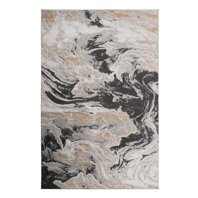 Alt view image 2 of 5 - Collection 5X7 Grey /Abstract Non-Shedding Living Room Bedroom Dining Home Office Stylish and Stain Resistant Area Rug