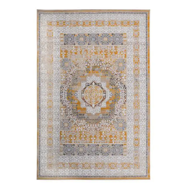 Alt view image 2 of 5 - Collection 5X7 Cream/Ivory /Medallion Non-Shedding Living Room Bedroom Dining Home Office Stylish and Stain Resistant Area Rug
