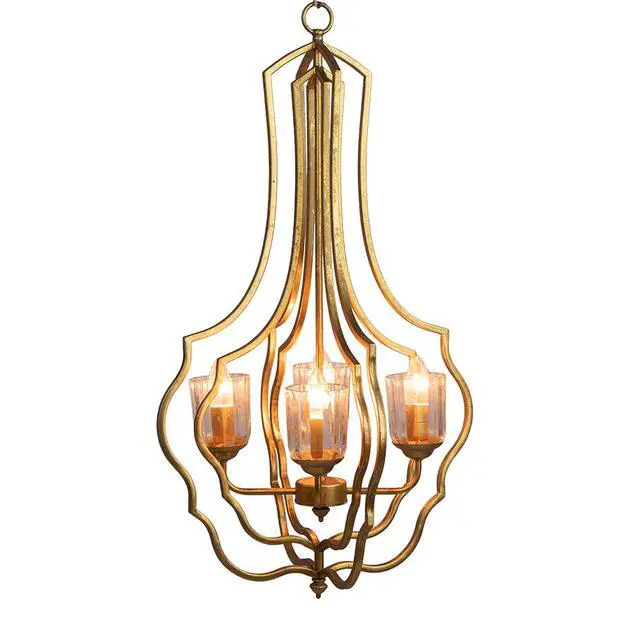 Alt view image 3 of 7 - 4 - Light Metal Chandelier, Hanging Light Fixture with Adjustable Chain for Kitchen Dining Room Foyer Entryway, Bulb Not included