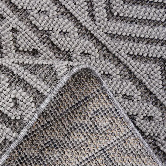Alt view image 6 of 7 - Collection 4X6 Grey/White /Geometric Indoor/Outdoor Area Rug